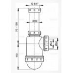 Сифон для мойки Alcaplast A443-DN50/40